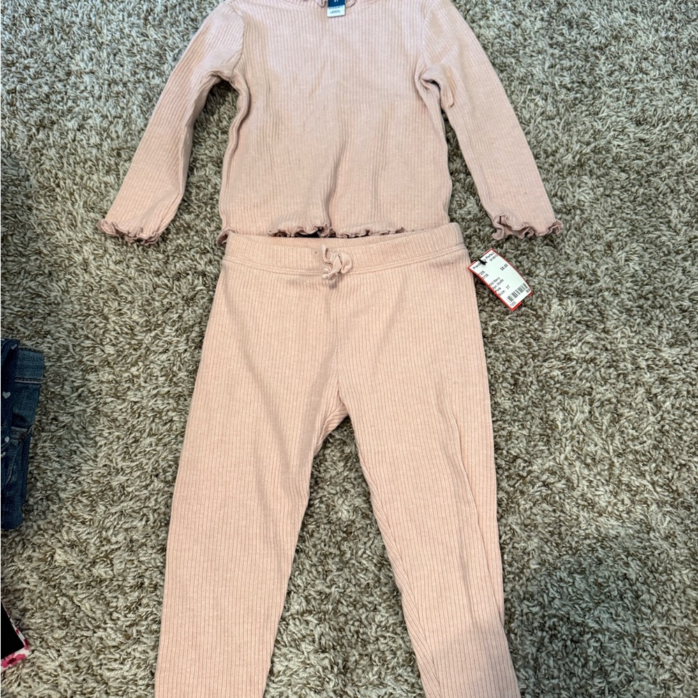 NWT Old Navy Light Pink Ribbed matching Lounge set